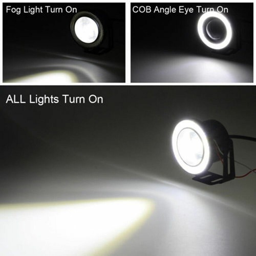 2x 3.5" COB LED Fog Light Projector Car Lamp White Angel Eye Halo Ring DRL Bulb - Picture 8 of 10