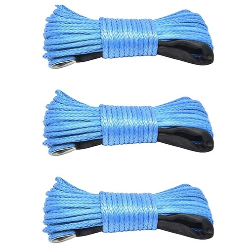 3X 7700Lbs Electric Winch Rope Nylon Rope High Strength Fiber Rope