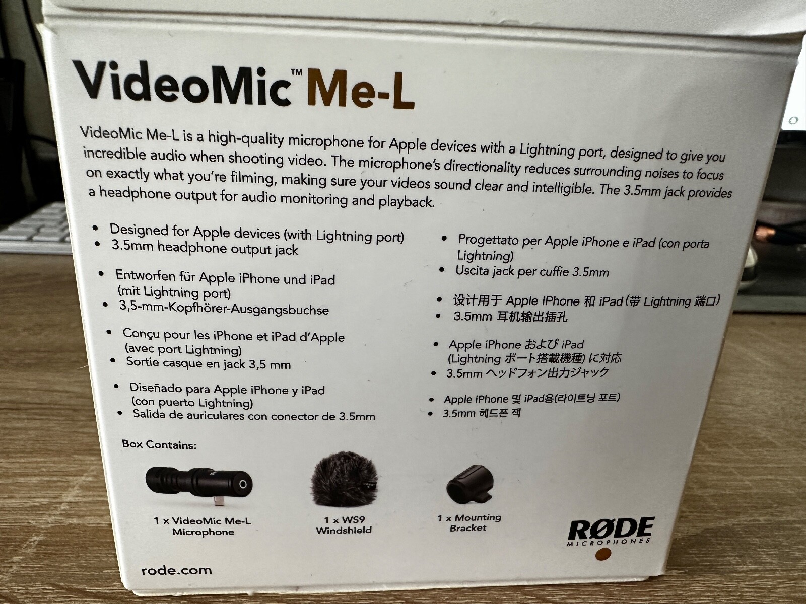 Rode VideoMic MeL KondensatorRichtmikrofon Lightning Connector Niere