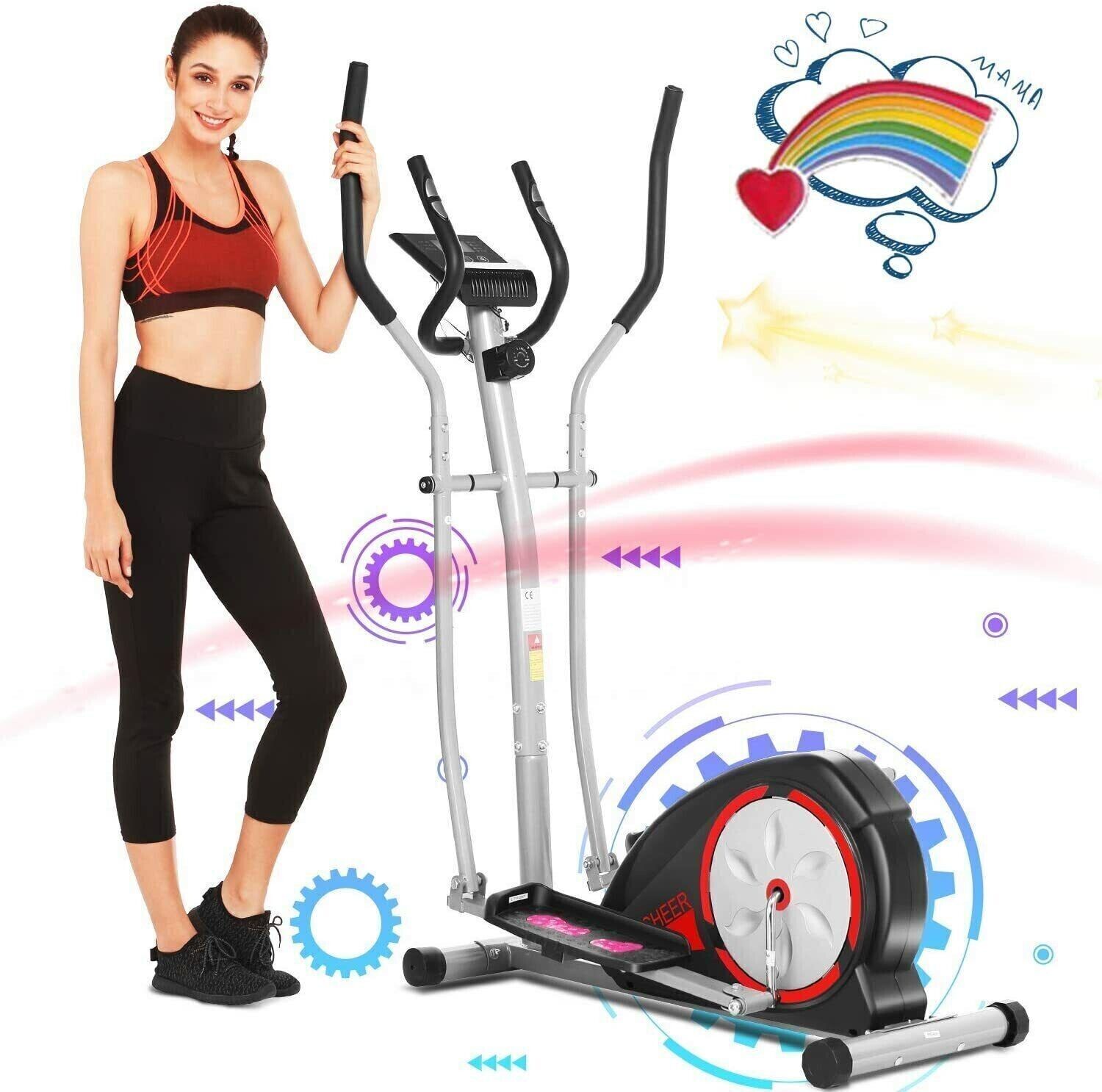 Magnetic Elliptical Exercise Bike Fitness Training Machine Home Cardio Fitness