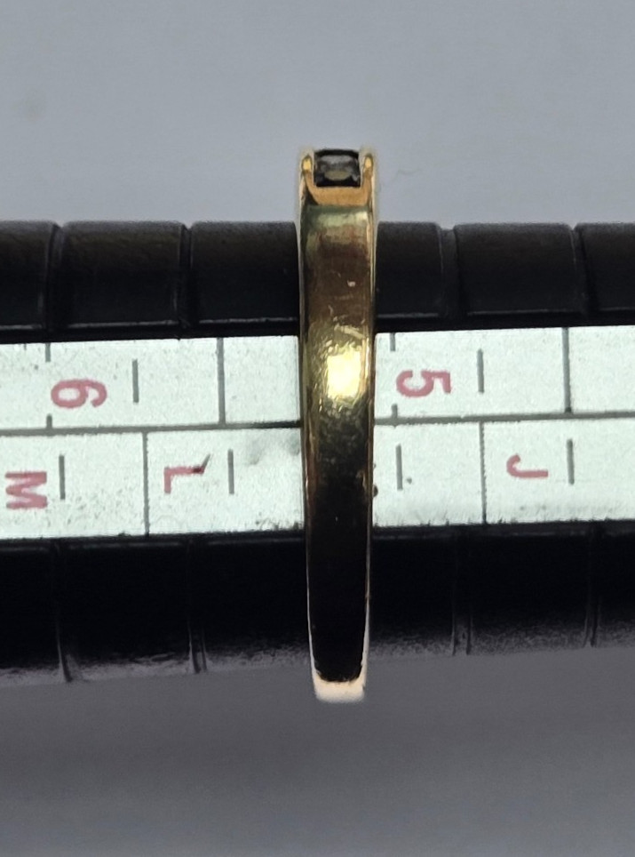 9ct Gold Ring Sapphire Diamond Stones Size K Channel Setting 2.6g 7x Gemstones image 8