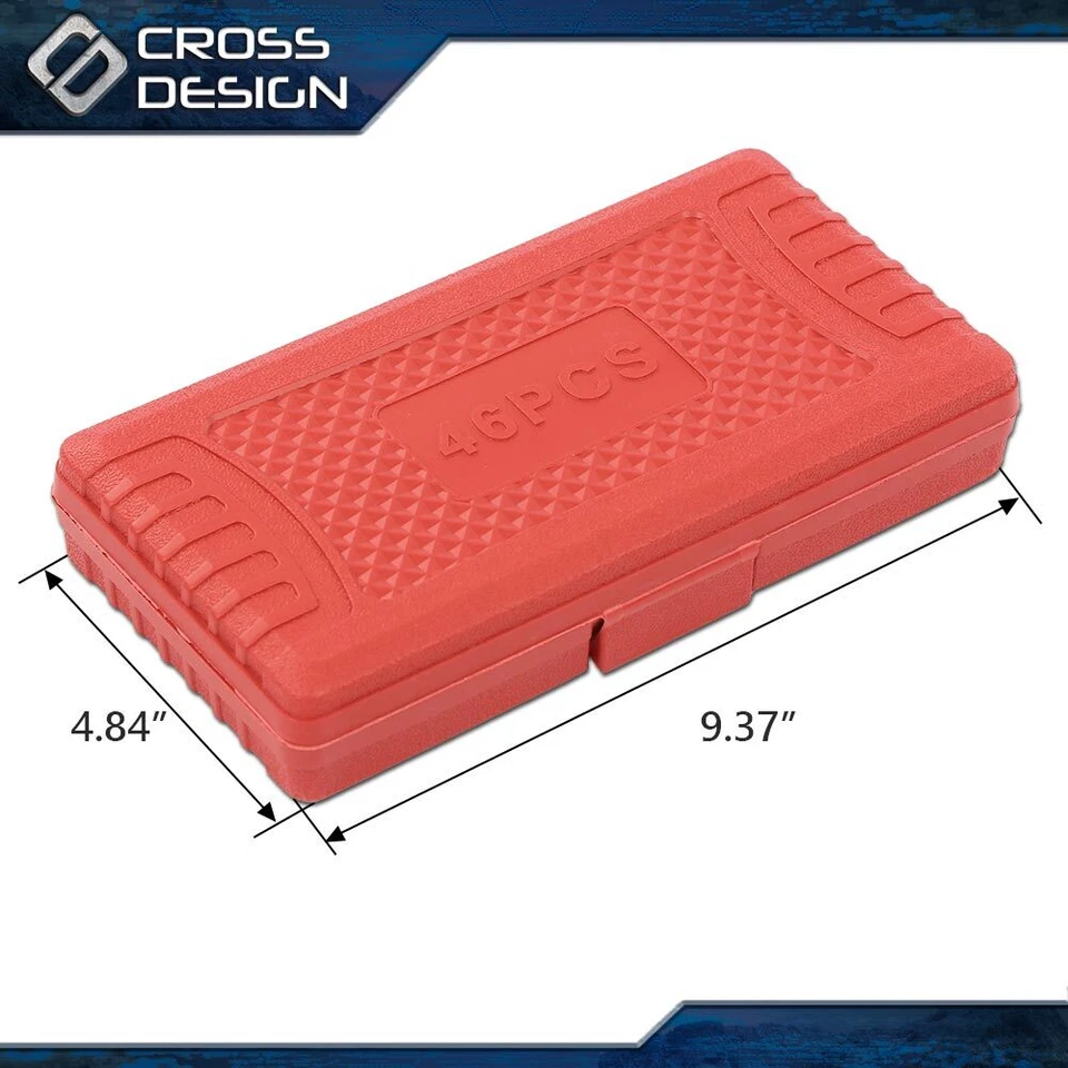 46Pcs Auto Car Repair Tool 1/4" Ratchet Wrench Combination Socket Tool Kit w/Box - Image 3 of 4