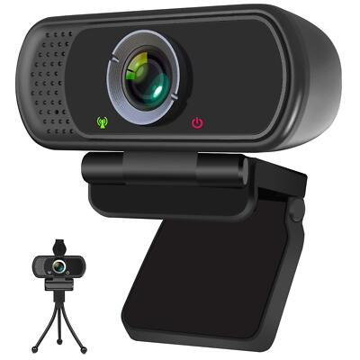 Full HD 1080P Webcam with Privacy Shutter and Tripod Pro Streaming Web Camera...