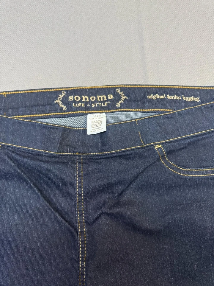 Legging de mezclilla Sonoma Original para mujer, azul marino oscuro Foto 3 de 4