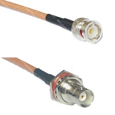 RG142 BNC MALE to BNC FEMALE BIG BULKHEAD Coaxial RF Cable USA-Ship Lot