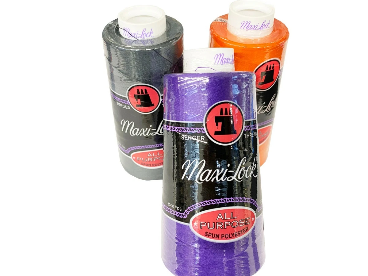 Maxi Lock All Purpose Serger Thread Tex 27 3000 Yard Cone Pick Color