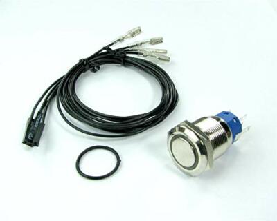 Mod Smart Vandal Illuminated Amber Ring Momentary Switch 22mm PSW-SMV22-R-A