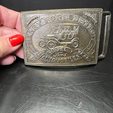 Vintage Solid Brass Model T Ford Belt Buckle