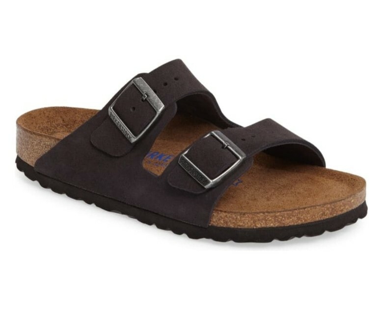 Birkenstock Arizona Soft Footbed Slide Sandals Velvet Grey