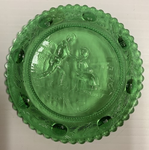 Pre-Owned Pairpoint Cup Plate Sandwich Skaters Green U46 - Picture 2 of 3