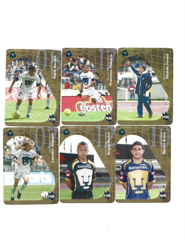 17 PUMAS MEXICAN SOCCER CARDS (2009)