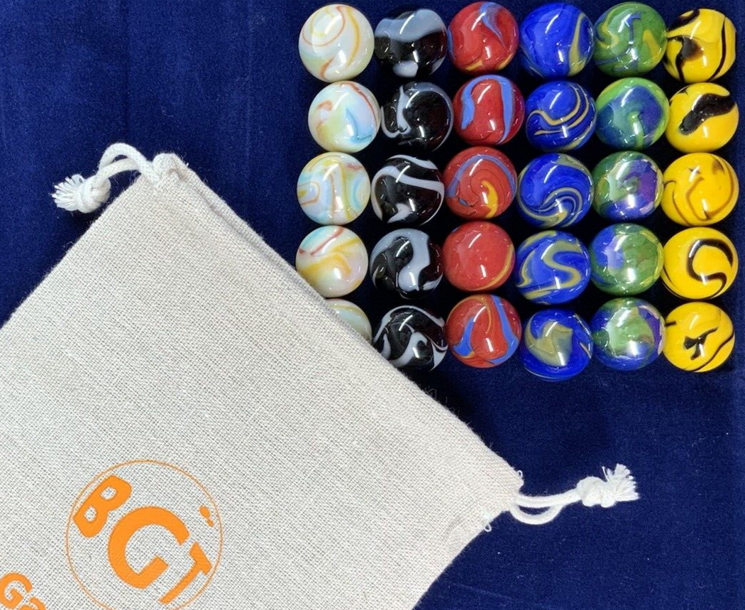 22mm Large 30 DELUXE Glass Replacement Marbles Aggravation Chinese