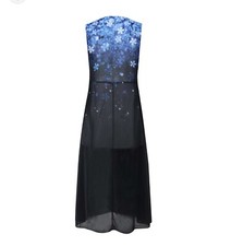 Women’s Dress Chiffon Elegant Patchwork Dress Sleeveless Long Dress (Size 3XL)