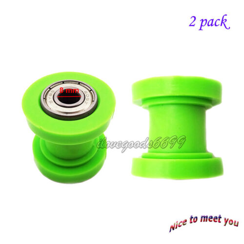 2x 8mm Drive Chain Roller Pulley Guide Tensioner Swingarm Chinese Pit Dirt Bike - Zdjęcie 1 z 6