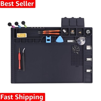 Heat Resistant 932°F Magnetic Silicone Soldering Mat Electronics Work Mat for...
