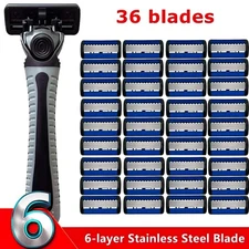 Men´s 6-Blade Manual Razor Kit with Refill Cartridges – Smooth Shaving System