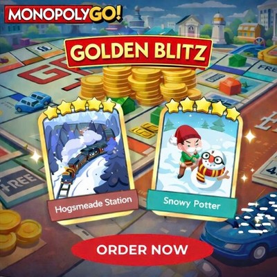  Golden Blitz  Monopoly Go Sticker CHEAPEST SUPER FAST 24/7 