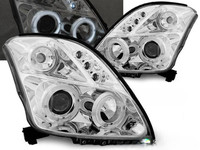 Scheinwerfer Paar Suzuki Swift 05-10 Angel Eyes Chrom