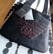 Genuine Emporio Armani Faux Leather Messenger Bag Y4M180-YG90J BNWT Black
