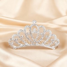 Zinc Alloy Crown Hair Comb Silver for Women Wedding Dance and Formal Parties