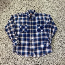 Vintage Dickies Flannel Shirt Men s Large Button Up Blue Plaid Casual 90s