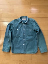 Samurai Jeans Chambray work shirt Used  Japan M Size 15th anniversary