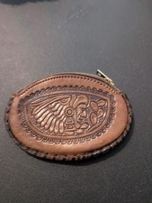 vintage hand tooled Mexico leather coin purse