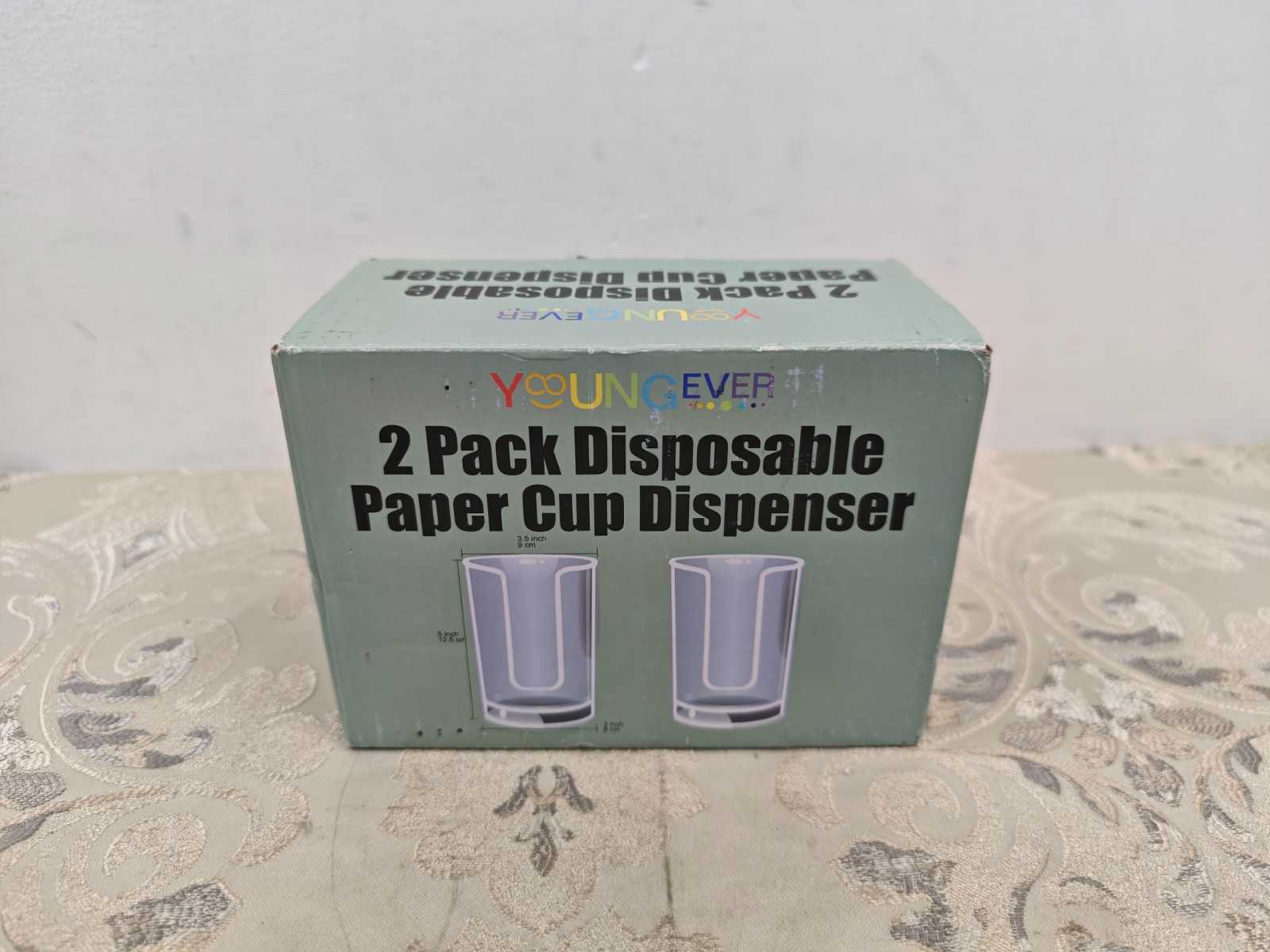Youngever 2 Pack Plastic Disposable Paper Cup Dispenser, Re-usable Plastic Dispe