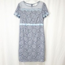 ASOS Maternity Exclusive Lace Bodycon Dress With Ribbon Detail Blue size 8