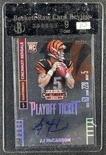 AJ MCCARRON BGS RCR 9 2014 PANINI CONTENDERS #202 PLAYOFF TICKET RC AUTO 89/99