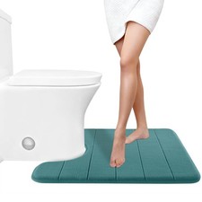 Yimobra Memory Foam Toilet Bath Mat U-Shaped, Soft and Comfortable, Water Abs...