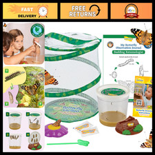 Butterfly Garden Kit with 5 Live Caterpillars - STEM Activity, Habitat Feeder