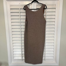 Zara Burnt Orange/Brown Ribbed Midi Dress With Back Detail Size Large