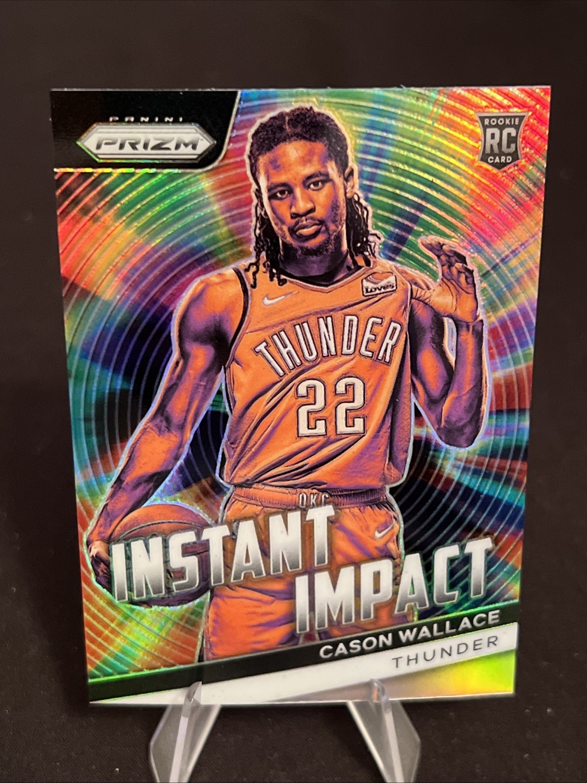 2023-24 Panini Prizm Cason Wallace Instant Impact RC Prizms Silver #15 Thunder