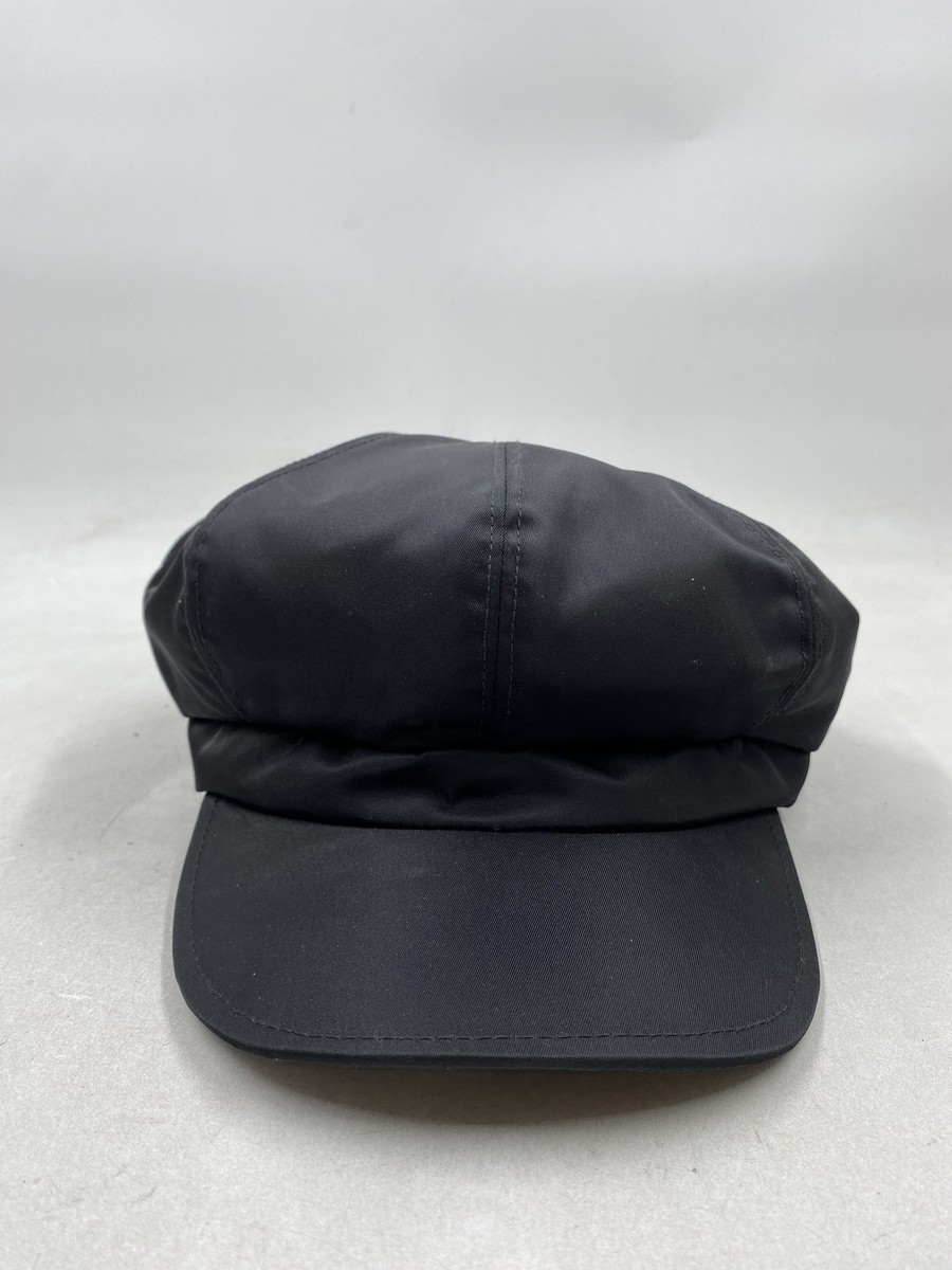 Flat Cap Prada Nylon Beret Prada Black Nylon Newsboy Women Hat