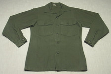 Vintage US ARMY Sateen Military Utility OG 107 Shirt 1972 VIETNAM ERA S