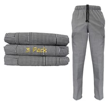 Classic Houndstooth 6 Pocket Chef Pants with Multi-Pack QTYS Available 3, Medium