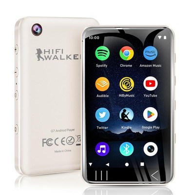 HIFI WALKER G7 Android MP3 Player with Bluetooth WiFi, 4'' 144GB, White 