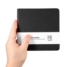 5.5x5.5" Small Sketchbook, Mini Sketchbook Watercolor Paper Pad, Black