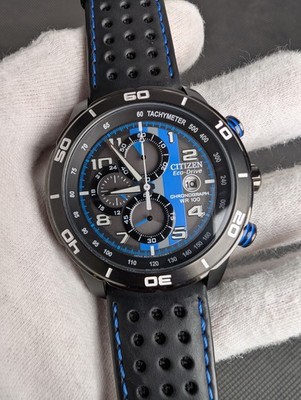 Rare B612-S084059 CITIZEN ECO-DRIVE CHRONOGRAHP STAINLESS STEEL MEN'S WATCH