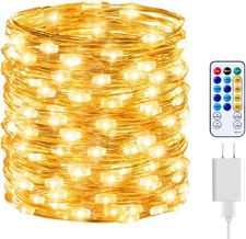 Minetom Fairy Lights with Remote, 66 Feet 200 Led 200 LEDs, Warm White 