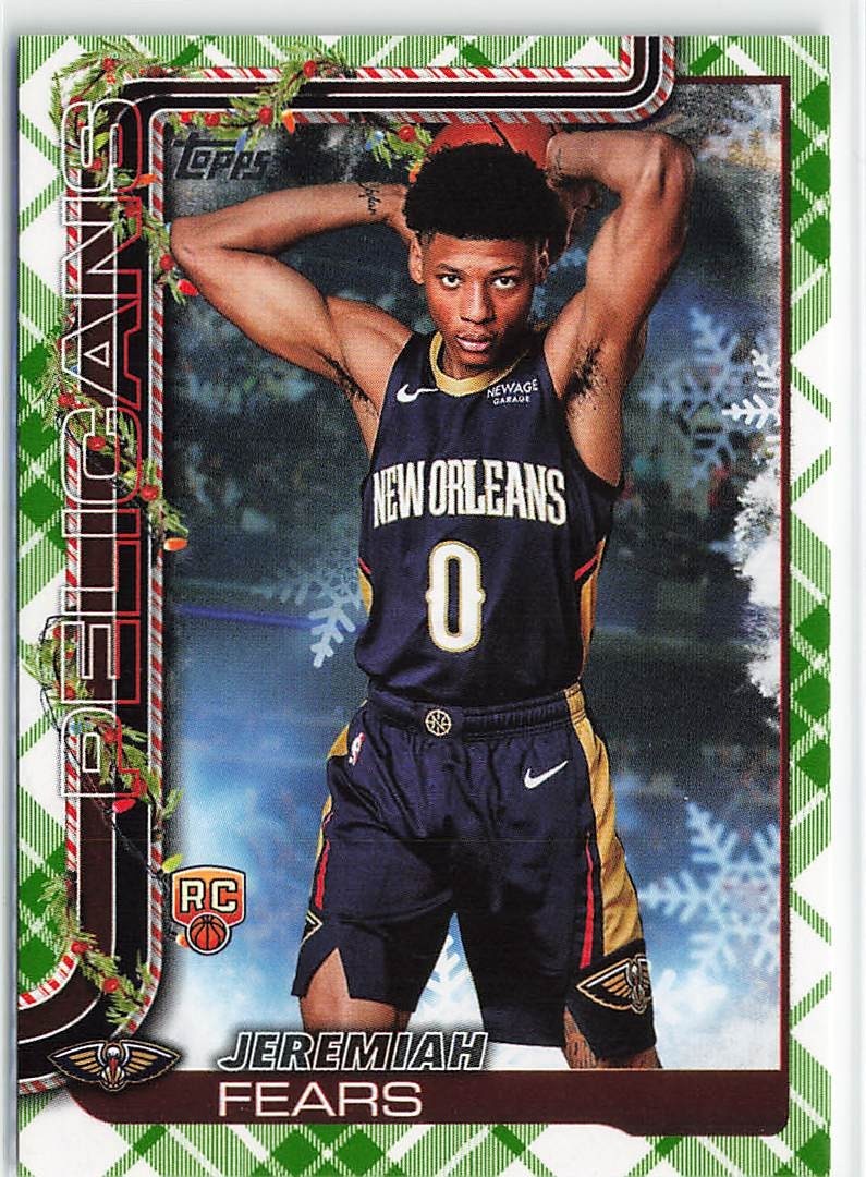 2025-26 Topps Holiday Advent - Jeremiah Fears - Exclusive Plaid Parallel RC H167