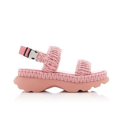 Moncler Belay Woven Open Toe Sandals in Pink