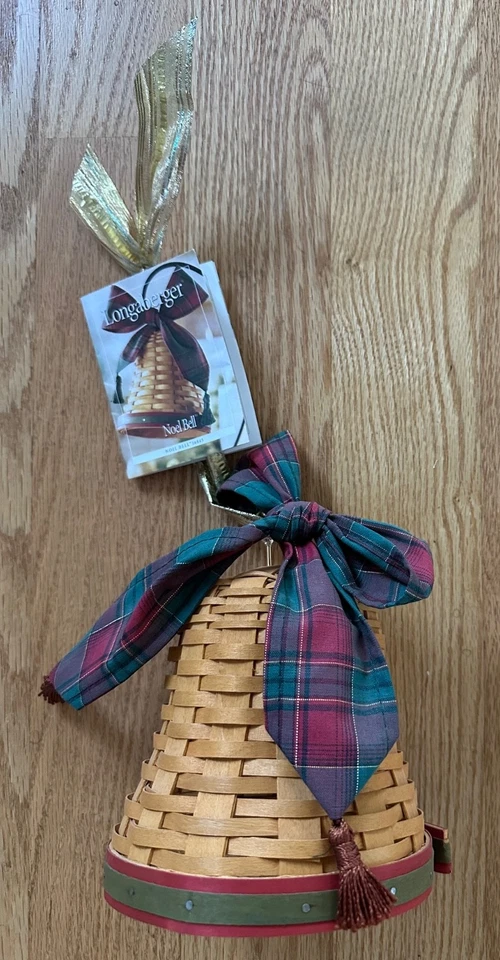 2000 Longaberger Century Celebration 75787 Noel BELL basket, plaid bow - Image 1 of 1