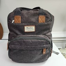 Ruvalino Gray Brown Multifunction Travel Maternity Back Pack Diaper Bag Great