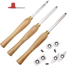 Carbide Woodturning Tool Mini Size 3 Piece Set Includes Diamond, round and Squ