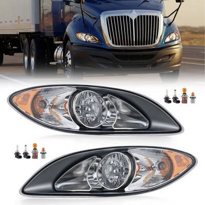VRC For 2008-2016 International ProStar Headlights Headlamps LH+RH Pair w Bulbs
