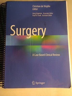 Surgery A Case Based Clinical Review Springer (Spiral Bound Paperback 2015)