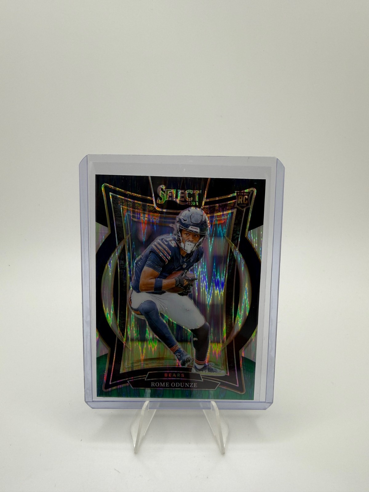 2024 Panini Select Concourse Rome Odunze #3 Green & Black Shock RC Rookie Bears