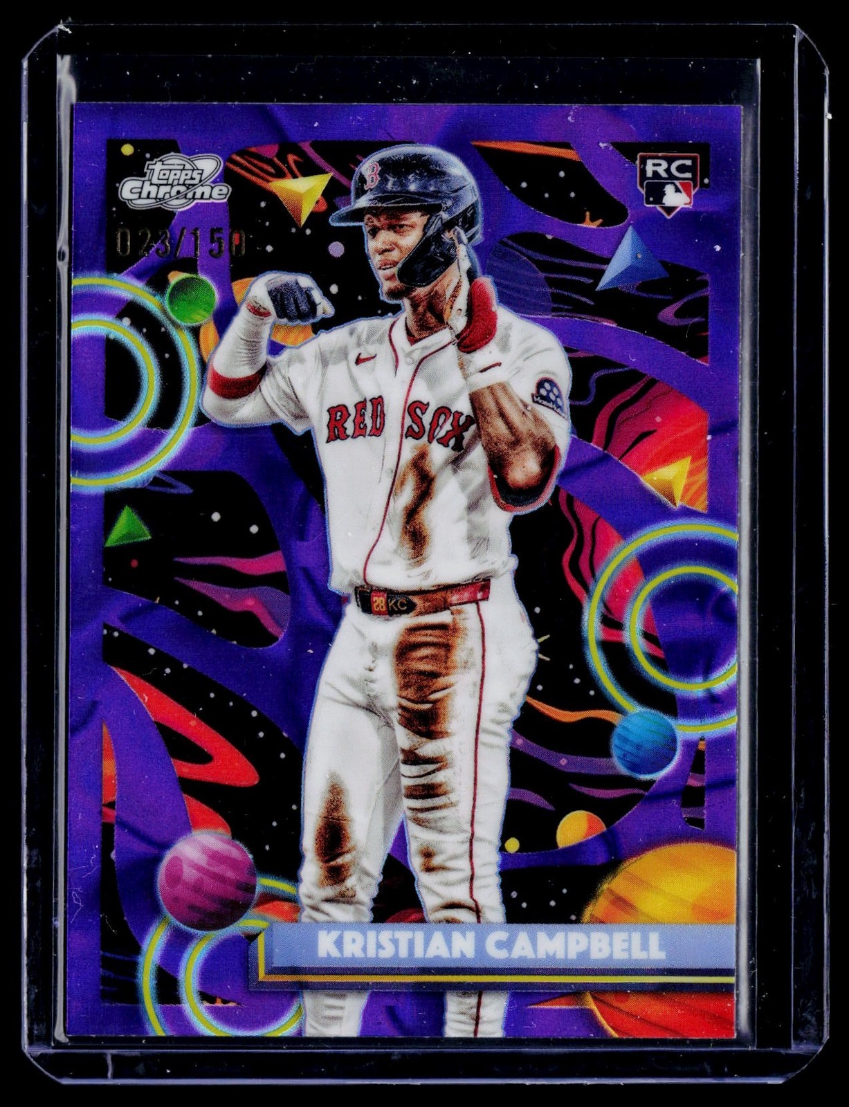 2025 Topps Chrome Cosmic #47 Kristian Campbell Purple Nebula Refractor #/150